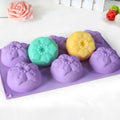 Silicone 6-Cavity Eco-Friendly Odorless Flower Mold for DIY Handmade Soap & Chocolate Cake Tools for Baking & Decorating