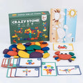 New Arrival 38 Pcs Children Wooden Rainbow Cobblestone Stone Matching Puzzle Game Educational Pebble Stacked Block Toys for Kids