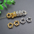 Jewelry Making Supplies Nickel Free Anti Fading 18K Gold Silver Plated Large Hole 6mm CZ Pave Round Spacer Beads for Bracelet