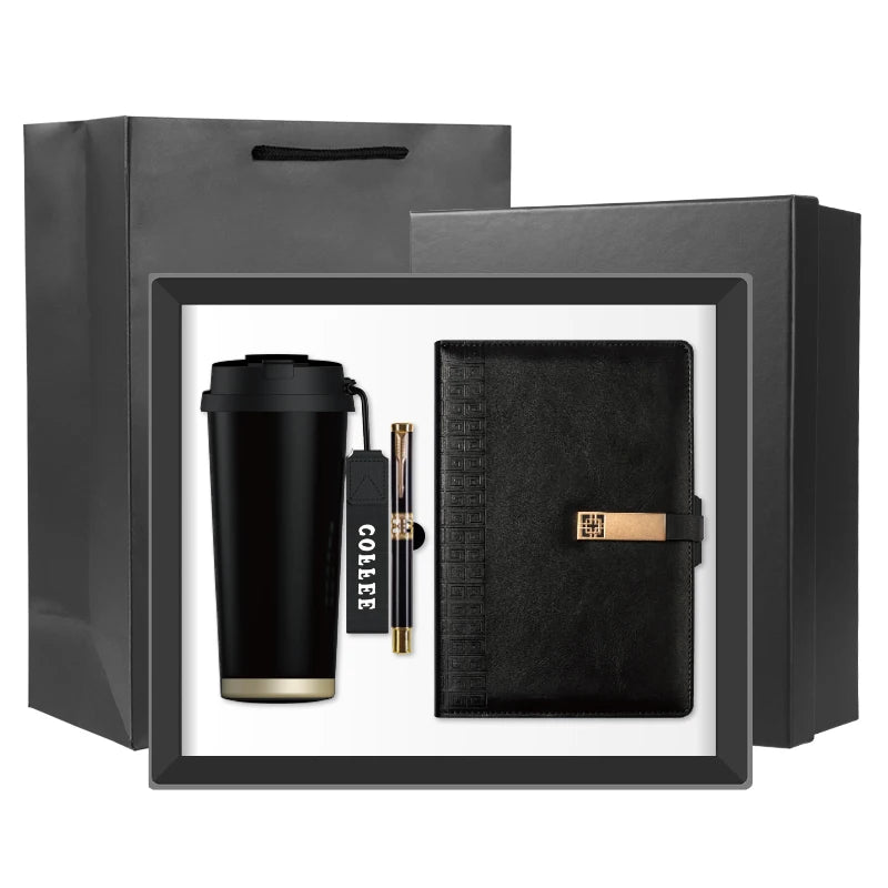 Custom Logo Coffee Mug + Pen + Notebook Gift Set Premium Office Accessories for Corporate Promotions & Business Gifts