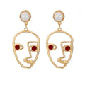 Human Face Earrings Unique Abstract Art Dangle Stud Earring Fashion Geometric Drop Hoops Studs Earrings