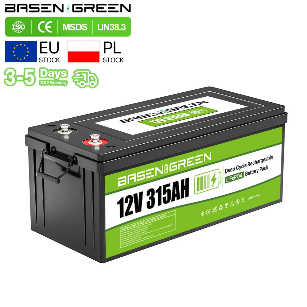 8000 Cycles 300ah 12v Batteries BASEN Hot Selling 12v 300ah 314ah Lithium Ion Battery