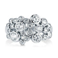 CAOSHI OEM Unique Irregular Design Round Cubic Zirconia Finger Band Rings for Exquisite Silver Plated Party CZ Rings for Women