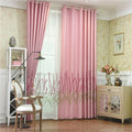 Nordic Style Pink Plant Flowers Bedroom Home Sun Protection Hooks Washable Embroidered Curtain Fabric//