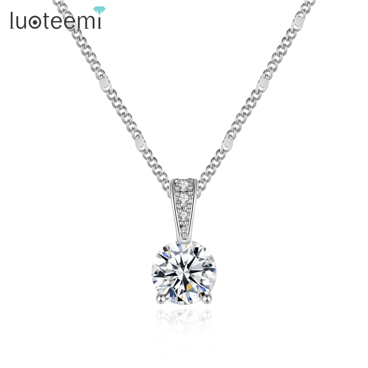 LUOTEEMI Hot Wholesale Jewelry Hearts & Arrows CZ Crystal Lady Galaxy Star Necklace Fashion Pendants