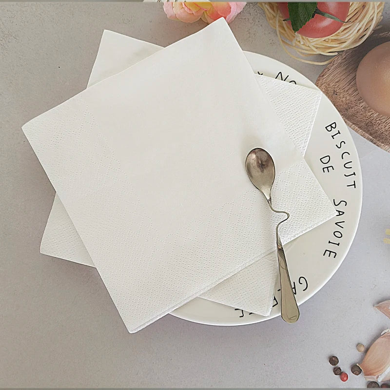 400mm Foldable Dinner Napkins Virgin Wood Pulp Paper 2-Ply Soft Premium Quality Serviettes Elegant Bag Style Customizable for