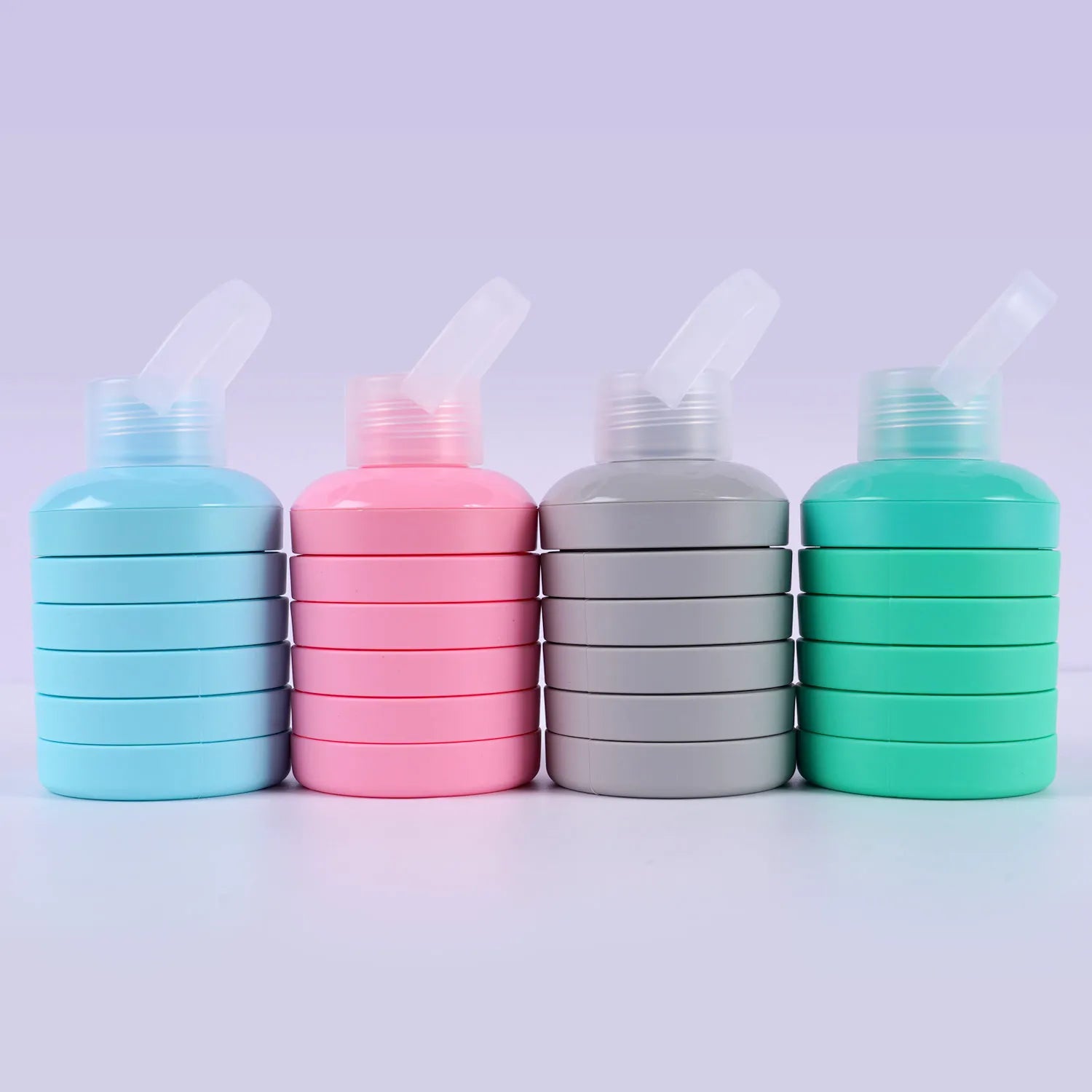 Lightweight Collapsible Foldable 500ml Silicone Sport Bottle Direct Drinking Lid BPA Free Food Grade Eco-Friendly Heat Cold