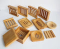 Natural Bamboo Soap Dish Self-Draining Non-Slip Soap Saver for Shower Bathroom Bath Soap Holder