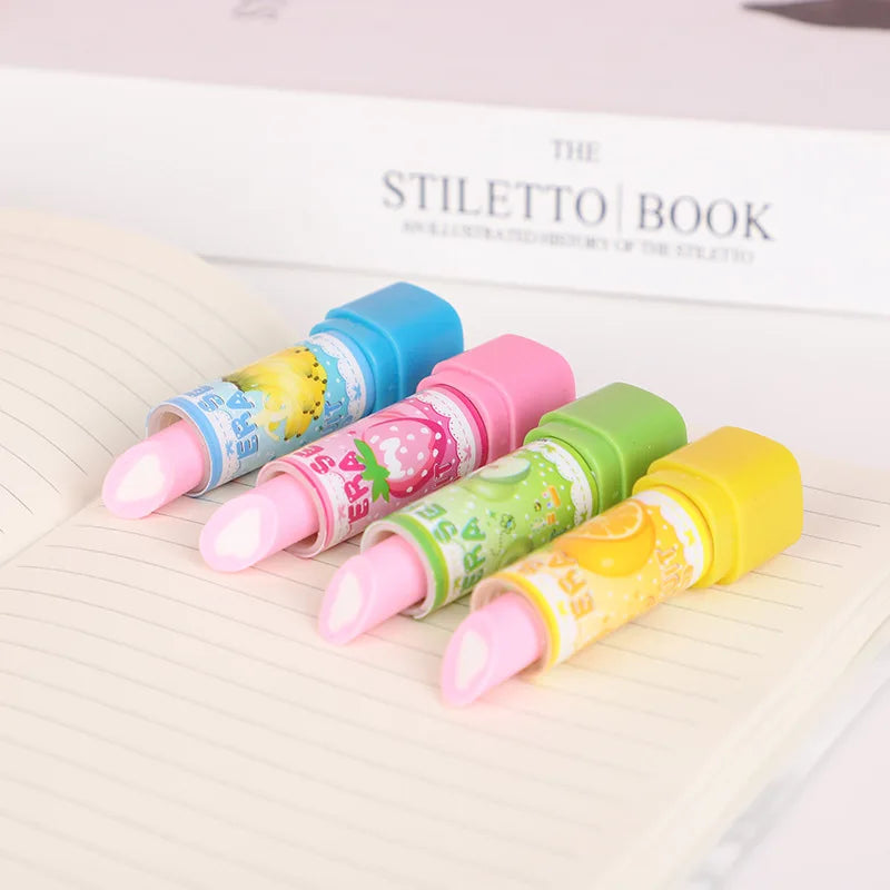 Creative Cartoons Lipstick Pencil Eraser Stationery Eraser Student Mini Eraser