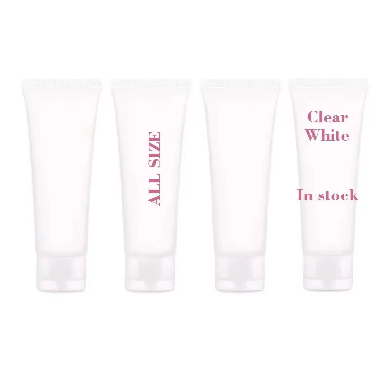 Custom Skin Care Plastic Tub White Clear Soft Hose Packaging Empty Cosmetic Tube in 5ml 10ml 15ml 20ml Sizes with Flip Top Cap