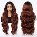 High Temperature Resistant Fiber Brown Red T-Shaped Front Lace Long Wig Super Curly Lace Wig Soft and Durable