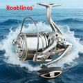 [Germany Stock] Rooblinos NGK Left-Hand Spinning Reel 4.8:1 Gear Ratio Plastic Body Aluminum Frame Surf & Ocean Use Fishing Reel