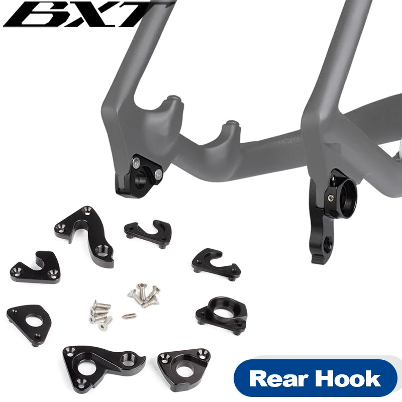 BXT Cycling Rear Derailleur Hanger 135x9mm+142x12mm Hook with Axle Thru Mountain Bike MTB Frame Lug Screws Alloy Bicycle Parts
