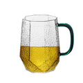 Cheap Price Hammer Surface Juice Glass Mug Colored Handle Anti-explosion Reusable Portable Modern Design for Hot/Cold Drinks