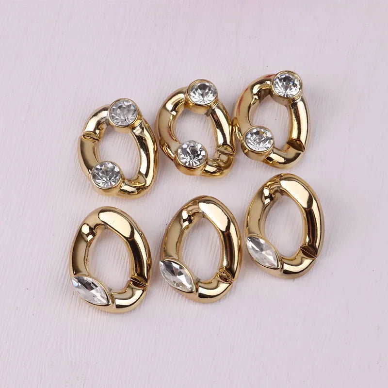 CCB Jewelry Buckle Large Color Gold with Diamond Shape Xuanseyameng Model 920 for Necklace Shoes Hair Bags Clothing Accessories