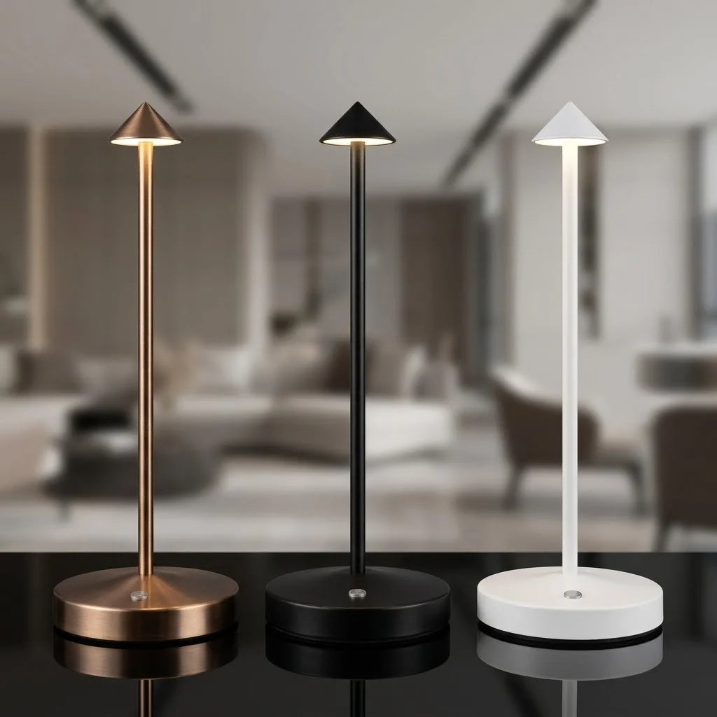 Dinner Restaurant Portable Battery Operated Nightstand Light for Bedroom Rechargeable LED Desk Lamp Modern Cordless Table Lamp