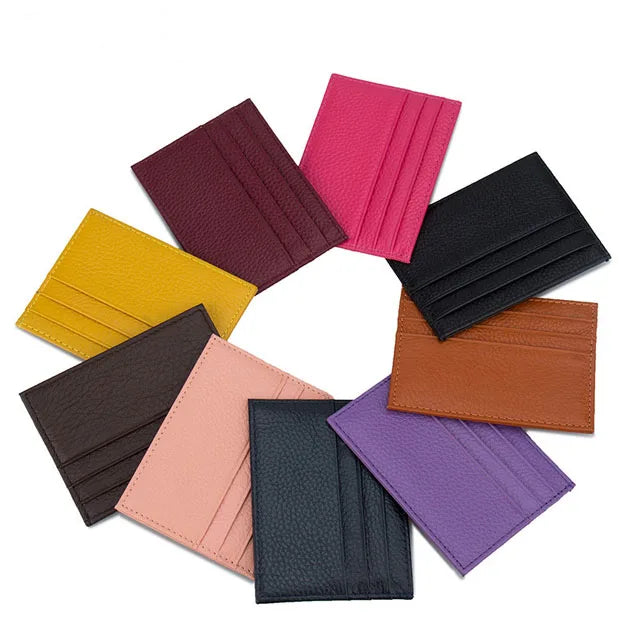 Hotsale in Stock Colorful Genuine Leather Card Holder Multipurpose Storage Purse