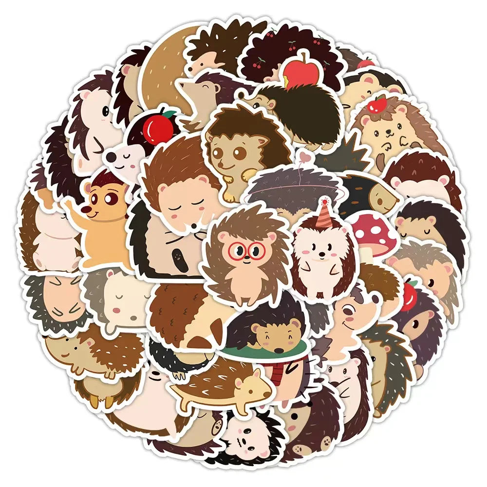 50pcs Animal Hedgehog Series Graffiti  Stickers Packs for Motorcycle Suitcase Guitar Notebook Wholesale Pvc