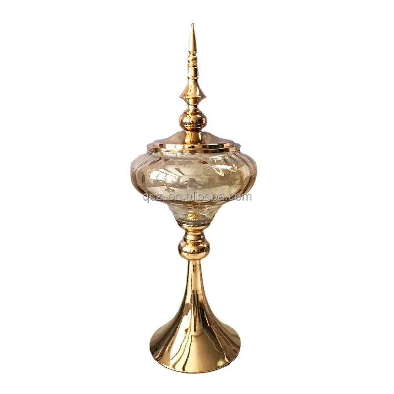 Wedding Decoration Soft Ornaments Storage Tank Kitchen European Style Living Room Tea Table With Candy Jar Cover