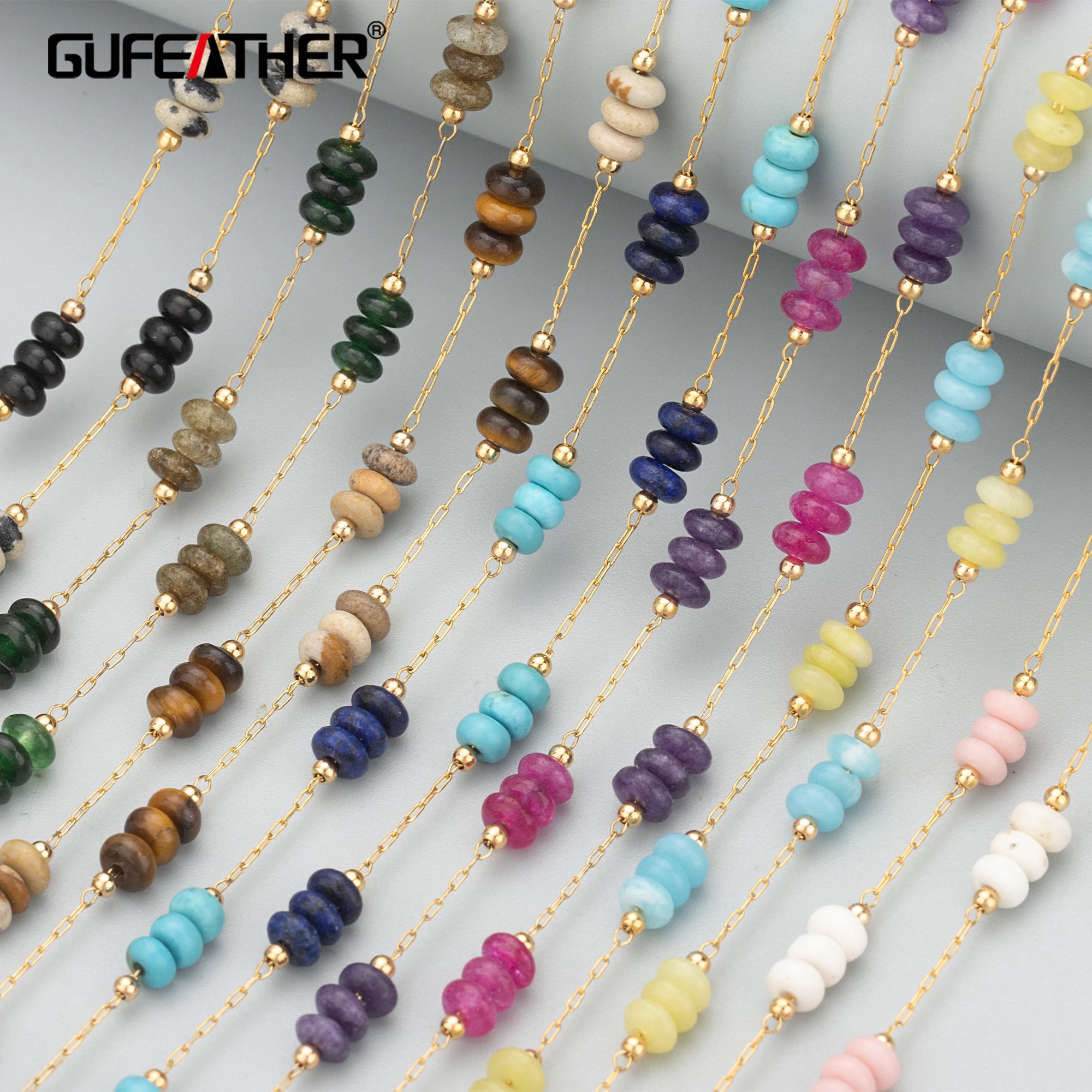 Handmade 1m/Lot C331 Chain Stainless Steel Nickel-Free Natural Stone Jewelry Making Findings for DIY Bracelet & Necklace