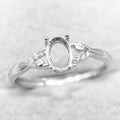 Sterling Silver 5*7mm Semi Mount Ring Empty Frame Blank Support Claw Setting S925 Base Holder Without Center Stone for DIY Inlay