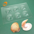 AK Wholesale 6 Cavity Sea Shell PET Tray Custom 3D Chocolate Mold for Chocolates Bar Bomb Ball Candy Mold POM-21 Cake Tools