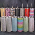 500ml Diamond Studded Glitter Water Bottle with Stainless Steel Straw - Excellent Gift for Women Girl