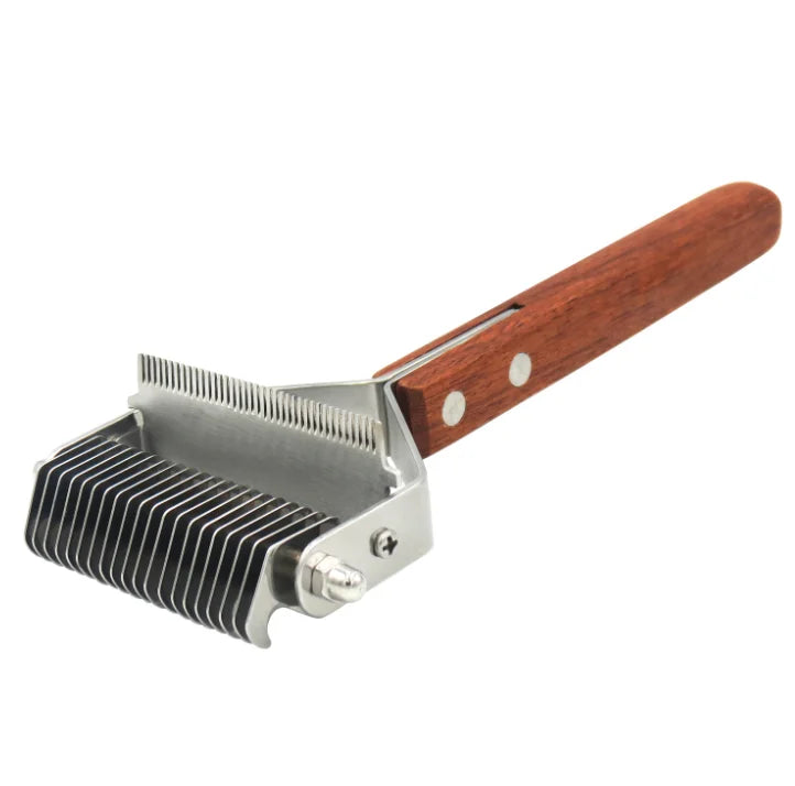 Rake for Dogs Cats 2 in 1 Dematting Comb Deshedding Brush Grooming Tool for Long Short Haired Pain Free Removing Tangle