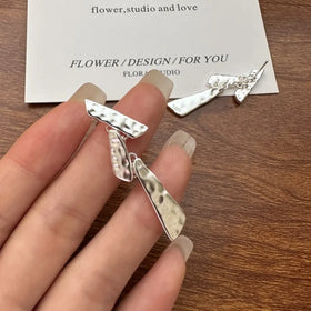 Korean Fashion Jewelry 925 Sterling Silver Geometric Splicing Blocks Drop Earrings for Girls Gifts