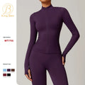 Custom Women Seamless Yoga Top Long Sleeve Workout Jacket Active Stretch Running Gym Sportswear Quick-drying Cycling Clothes
