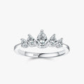 Ailmay 925 Sterling Silver Elegant Water Drop Shape CZ Finger Ring for Women Luxury Wedding Engagement Statement Fine Jewelry