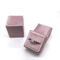 Factory Wholesale Spot Square Ring Box Velvet Jewelry Packaging Box Custom Logo Mini Velvet Ring Box