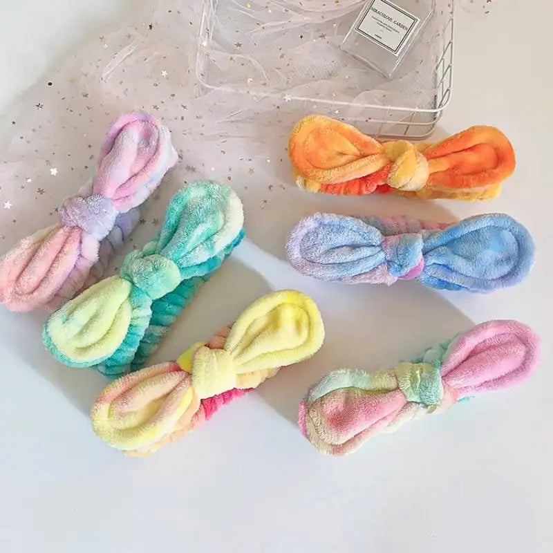 Tie Dye Sports Headband Plus Wristband Women's Hair Hoop Face Wash Makeup SPA Headband Hair Accessories