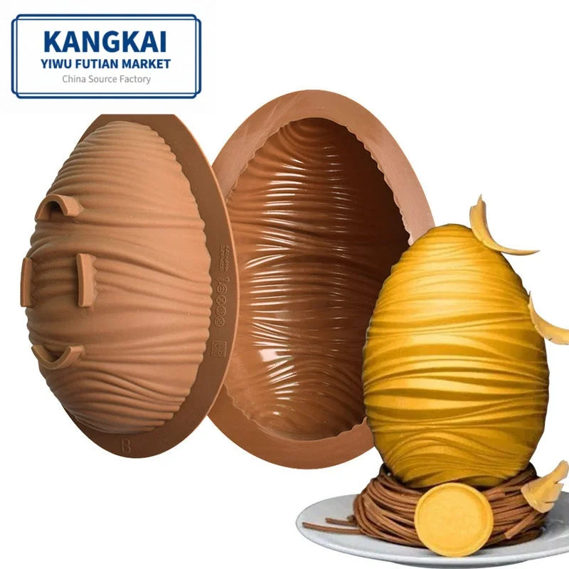 OEM Baking Supplier INS Style Cake Decorating Accessories Easter Dinosaur Egg Silicone Chocolate Mousse Mould
