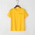 Calvera Yellow Street Printed Tops for Women Short Sleeve Tees Cheap Wholesale T Shirt Factory Customized