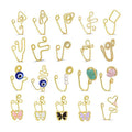 Creative Cute Multi-color Natural Crystal Handmade Nose Ring 18k Gold Plating Love Butterfly Nose Ring Studs
