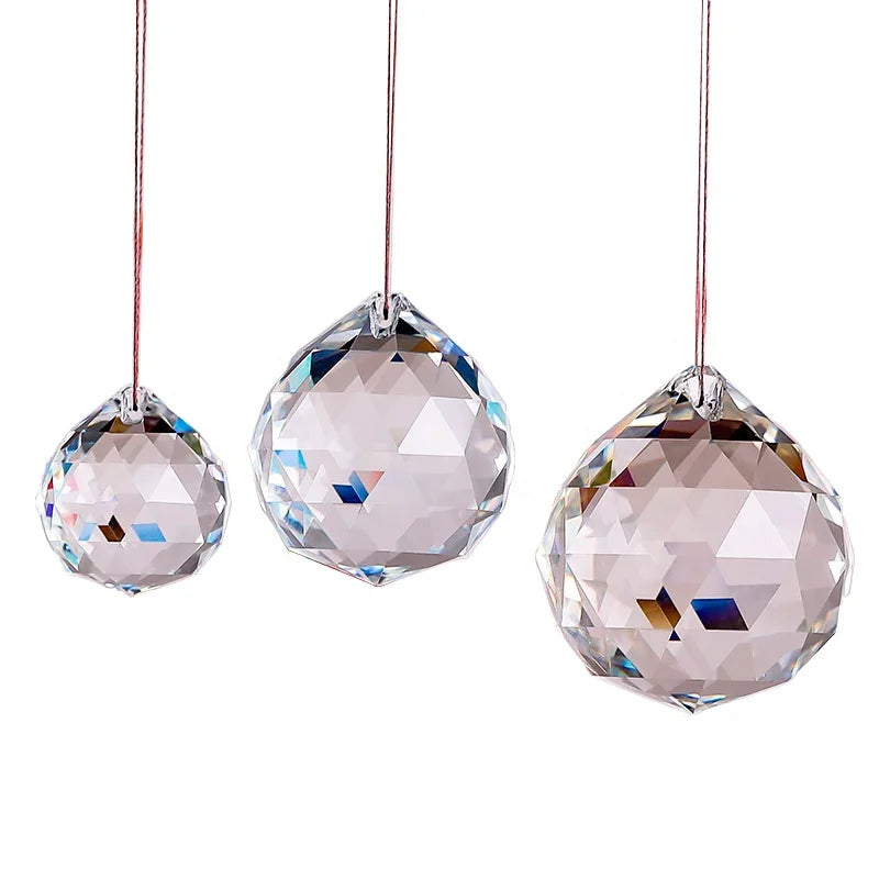 30mm Prism Crystal Glass Ball With Hole for Clear Suncatcher Curtain Chandelier Hanger Lighting Accessories Crystal Ball