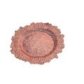 Rose Gold Floral PP Plastic Charger Plates Eco Friendly Round Reef Sponge Decor Plates for Wedding Party Table Decoration
