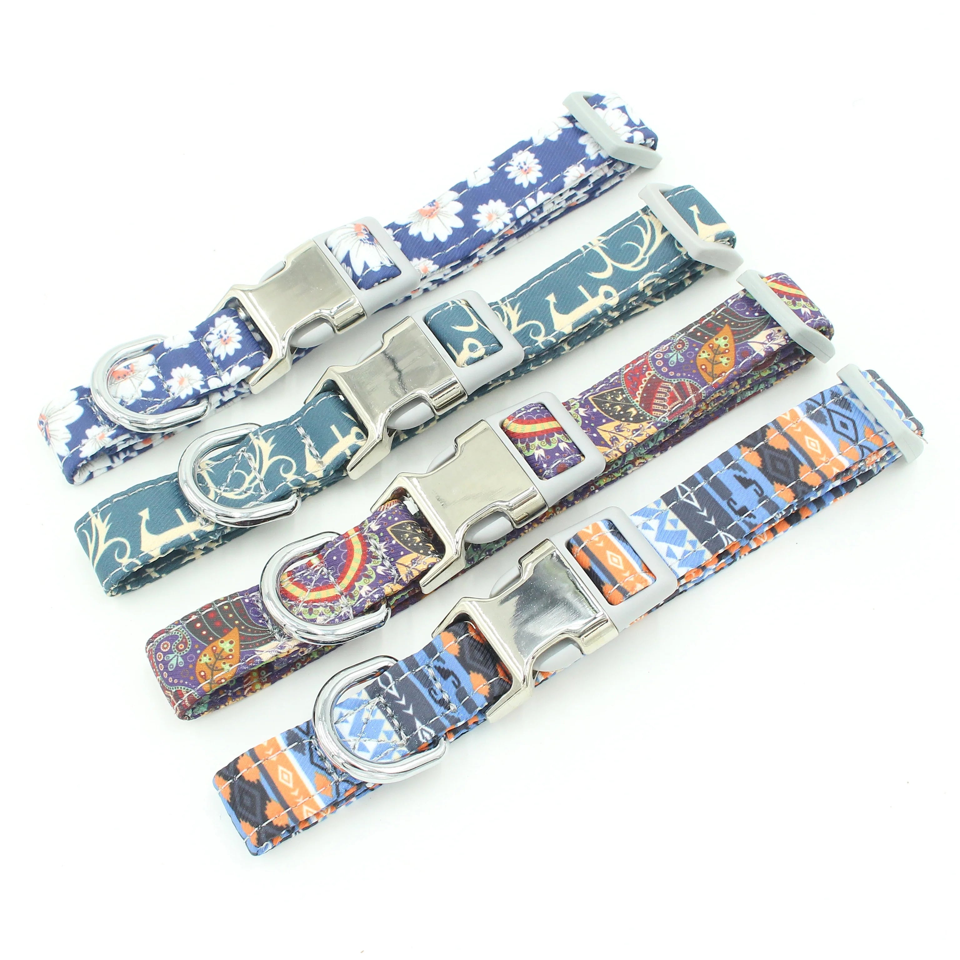 Hot Vintage Pattern Pet Collar Canvas Adjustable Dog Cat Collars