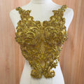 3D Black Jet Color Bridal Dress Crystal Patch Rhinestone Bodice Applique