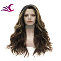 Celebrity Highlight Burnette Color Futura Heat Resistant Fiber Synthetic Wig with Pre-plucked Hairline