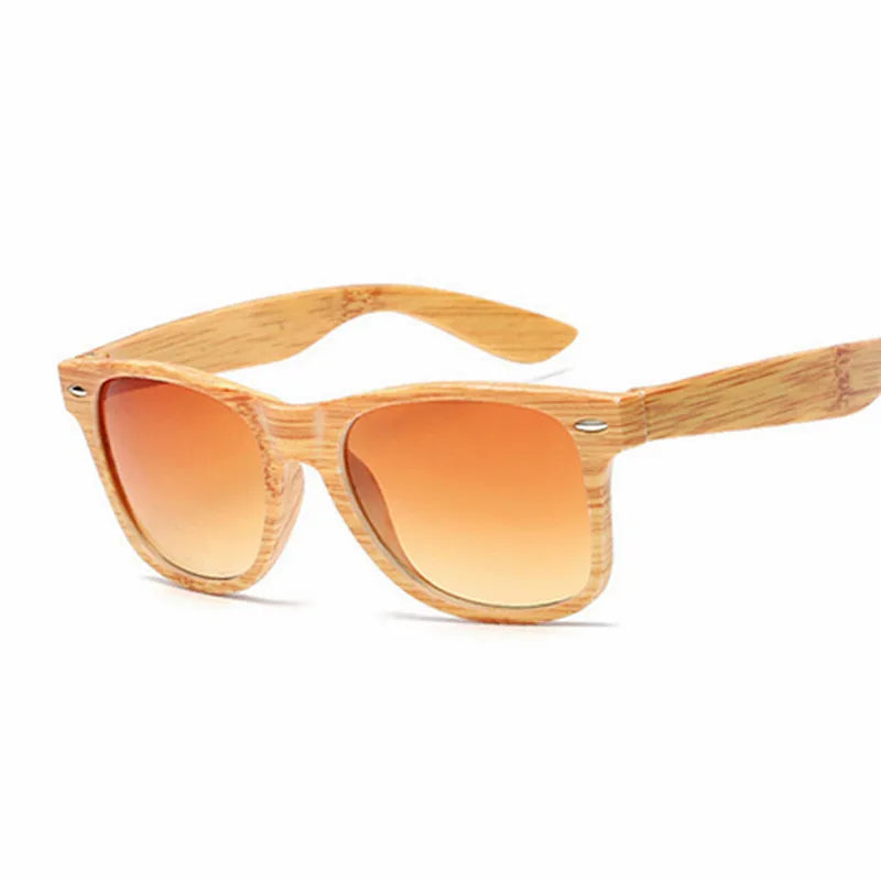 Factory Hot Sale Men Woman Vintage Brand Designer Square Sunglasses Rivet Mirror Driving Sunglasses Bamboo Wood Sunglasses