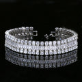 High quality fashion luxury  women bracelet jewelry gold filled 3 Layer cz AAA cubic zirconia bracelet