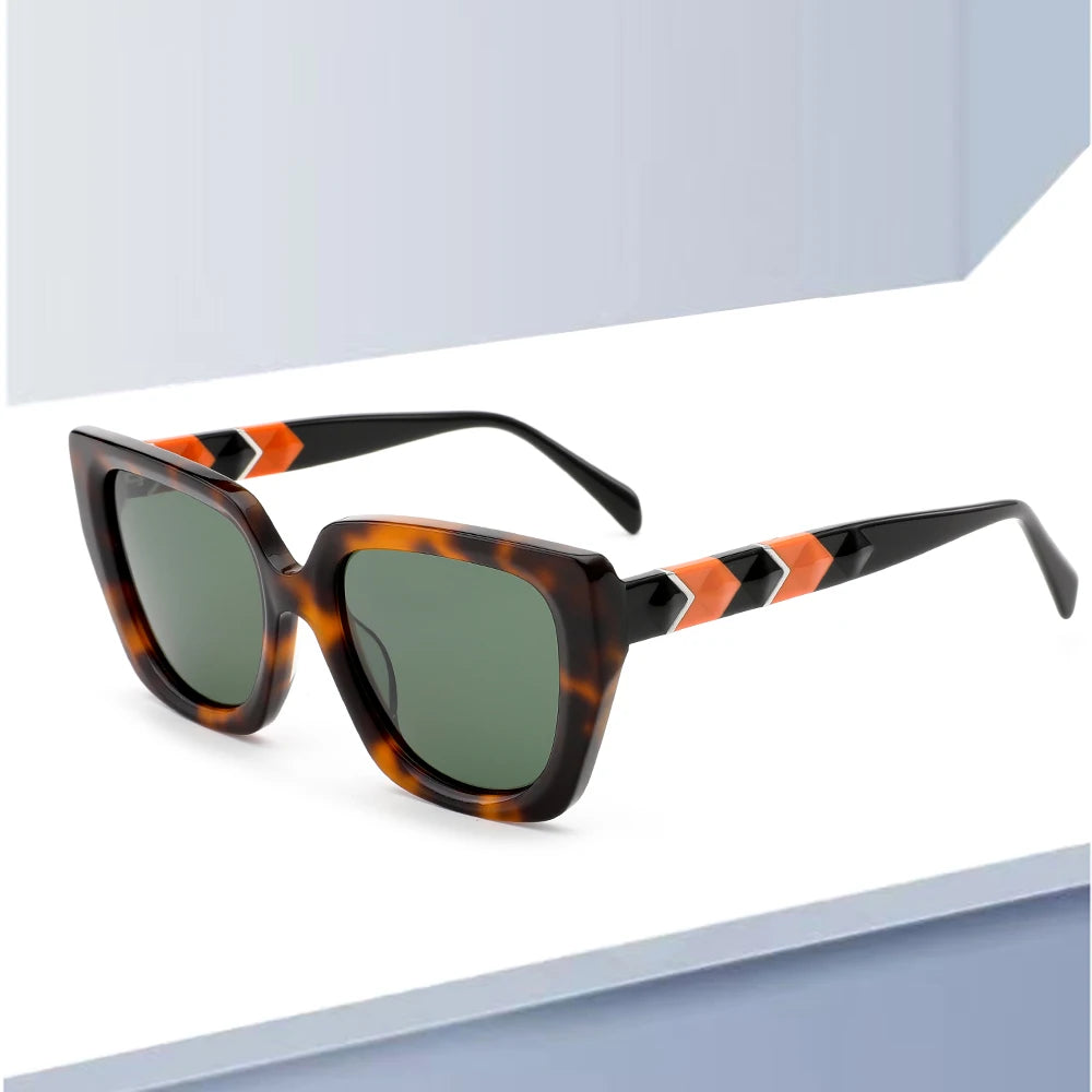 Manufacturer New Arrival Polarized Shades TAC Lens UV400 Sun Glasses Women Acetate Sunglasses Custom Trendy Vintage Sun Glasses