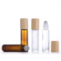 Custom Luxury 5ml 10ml 15ml Bamboo Glass Roll-on Essential Oil Bottle with Bamboo Lid for Skin Care Serum & Eye Cream