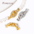 18K Gold Plated Inlay Zircon Fastener Clasp Connectors Fashion Pig Snout Shape DIY Jewelry Making Jewelry Findings Components