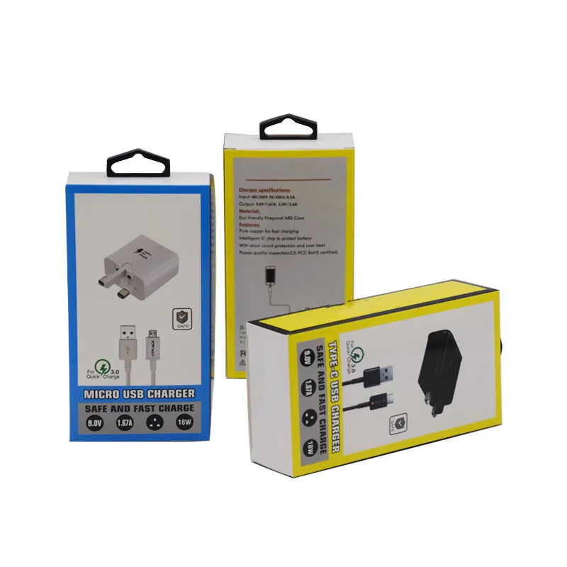 Custom Portable Charger Cardboard Packaging Box Factory Wholesale Data Cable Paper Box Rigid Boxes with Coated Paper