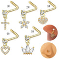 Gaby New Arrive  L Shape Dangle Nose Ring  Cross Heart Design Nose Ring Stainless Steel Fashion Jewelry Piercing Jewelry