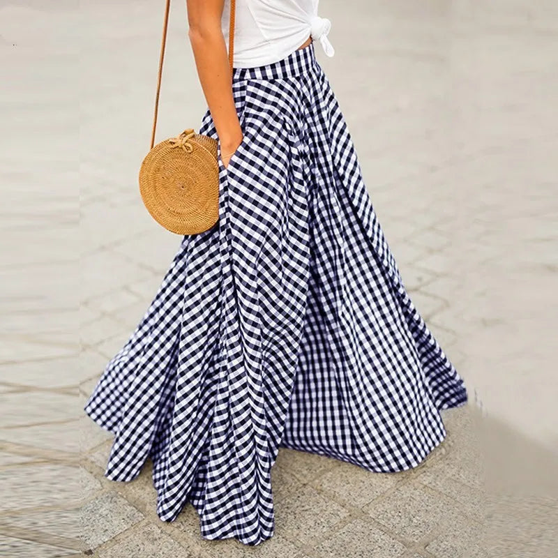 Boutique Wholesale 2026 Autumn New Fashion Elegant Fashion Casual Plaid High Waisted Women's Skirt