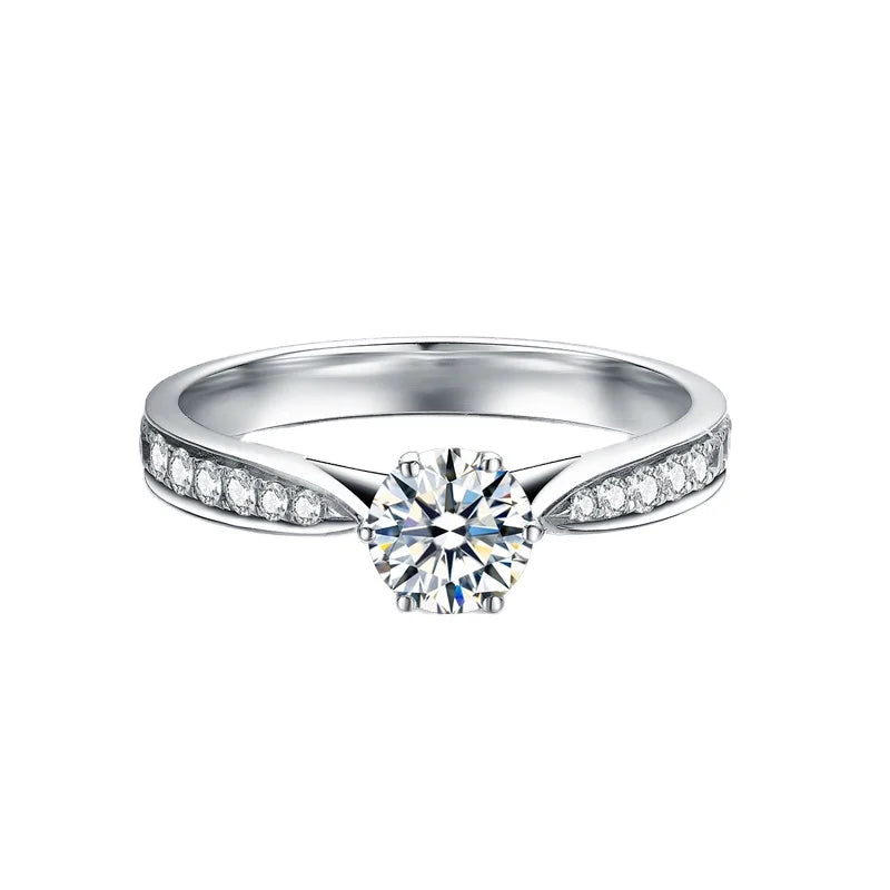 Fashion Real Solid 18K Gold Jewelry 14K Diamond Wedding Rings for Women Bridal Custom Couple Ring